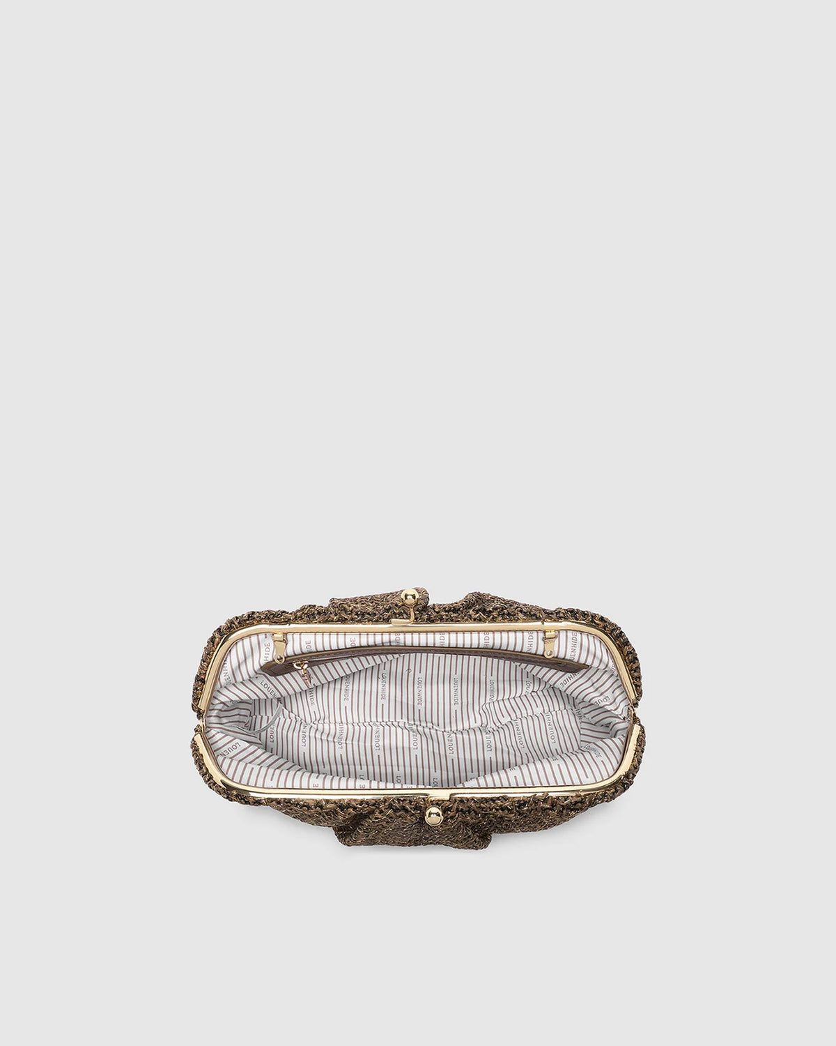 LOUENHIDE | Goldie Raffia Clutch - Chocolate