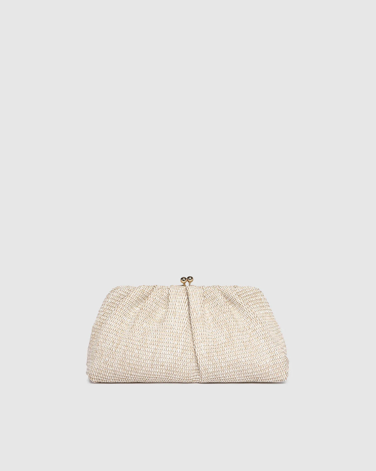 LOUENHIDE | Goldie Raffia Clutch - Vanilla