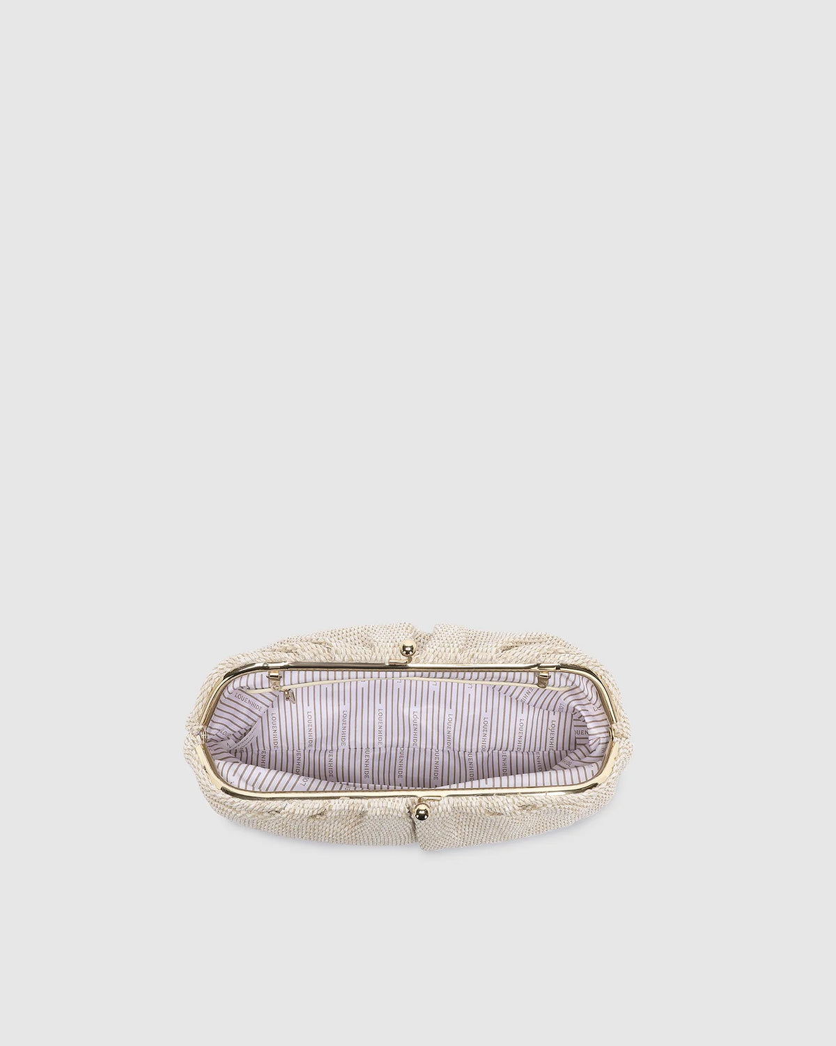 LOUENHIDE | Goldie Raffia Clutch - Vanilla