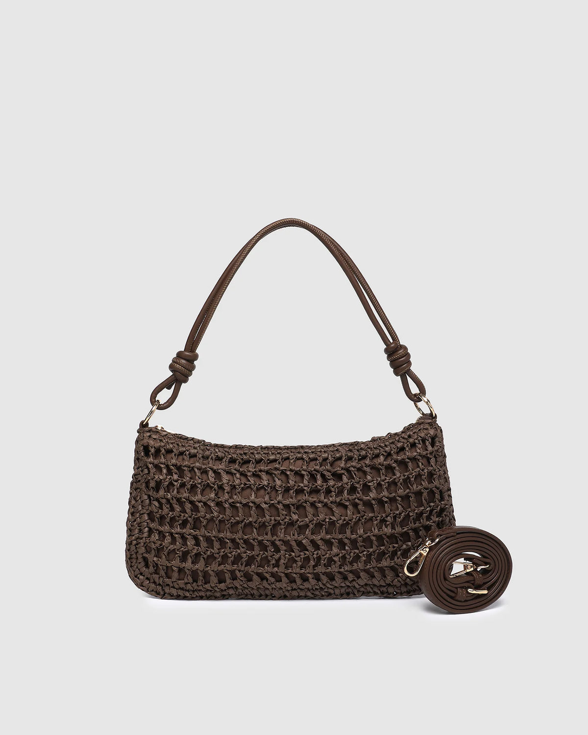 LOUENHIDE | Rani Woven shoulder Bag - Chocolate