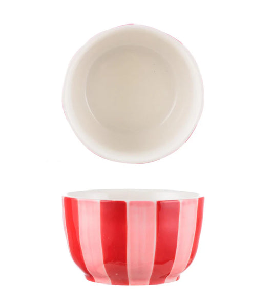 Small Bowl | Pink and Red stripe