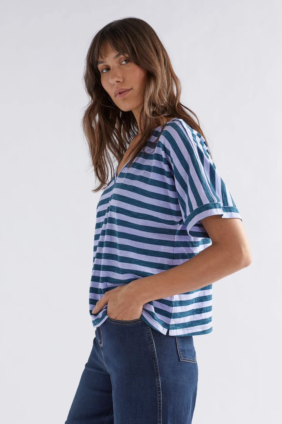 ELK | Seter Organic V Tee - Peacock Haze