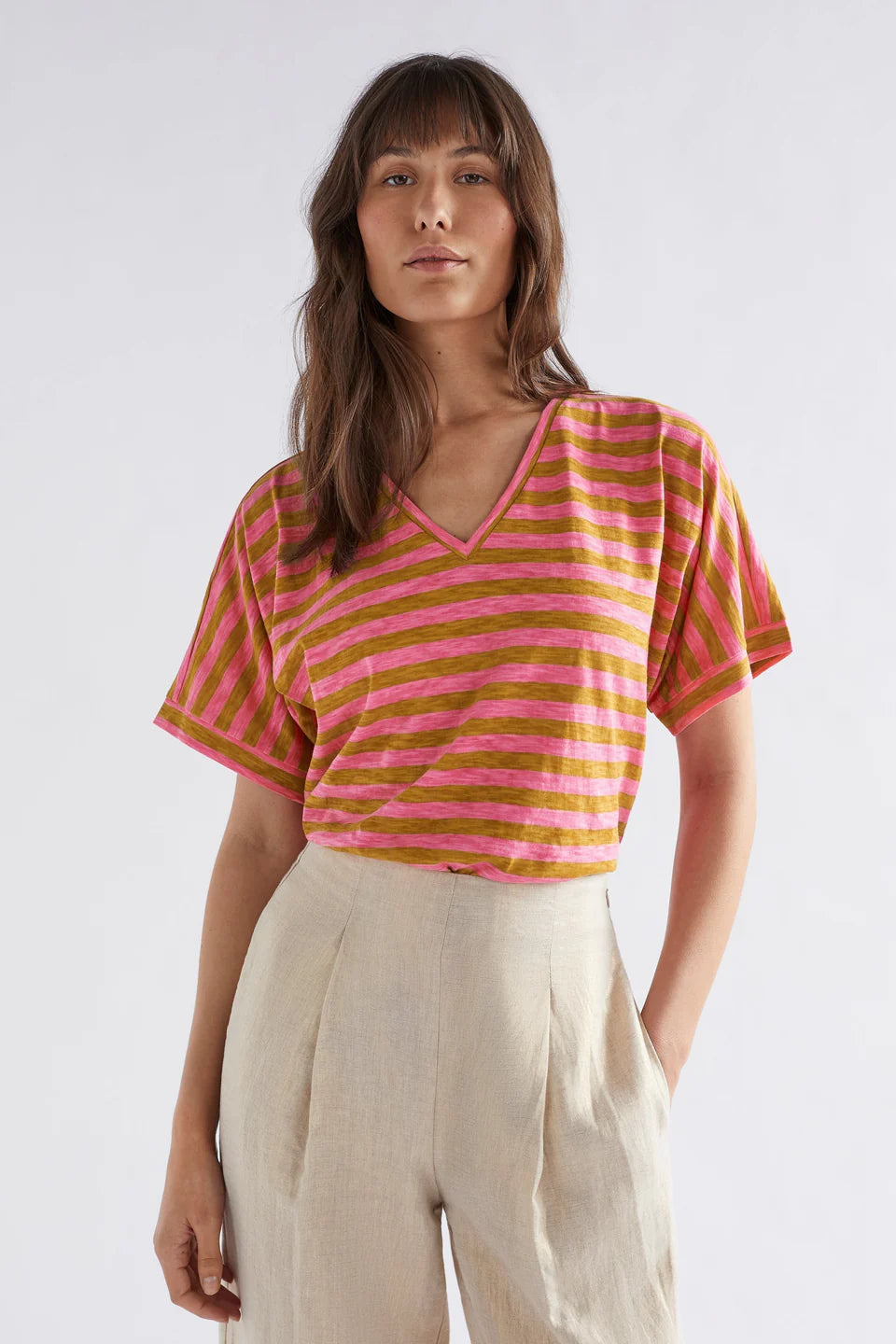 ELK | Seter Organic V Tee - Honey Gold Pink