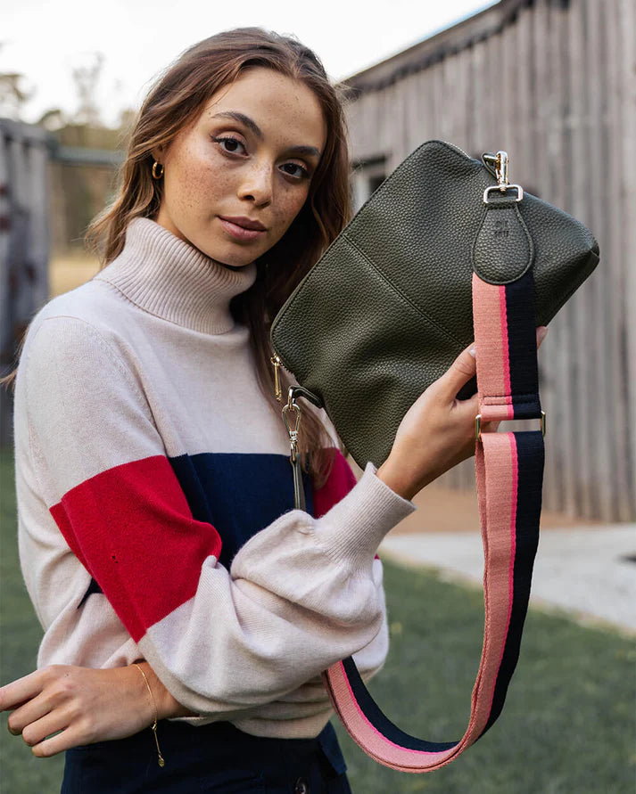 Elms & KIng Burbank Crossbody Large - Khaki Pebble