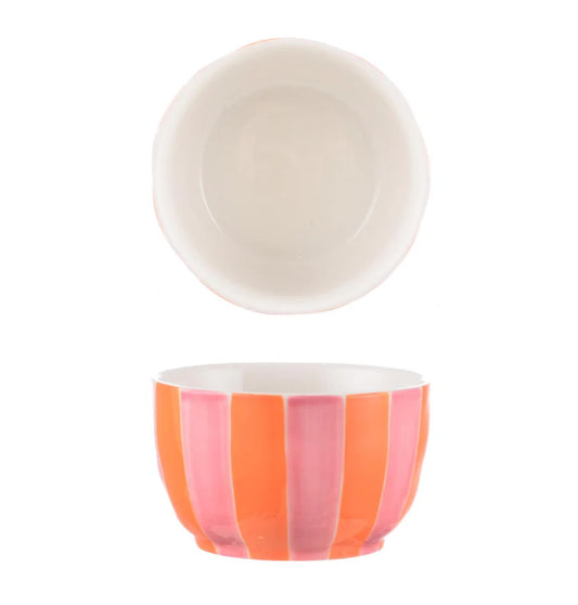 Small Bowl | Pink and Orange Stripe