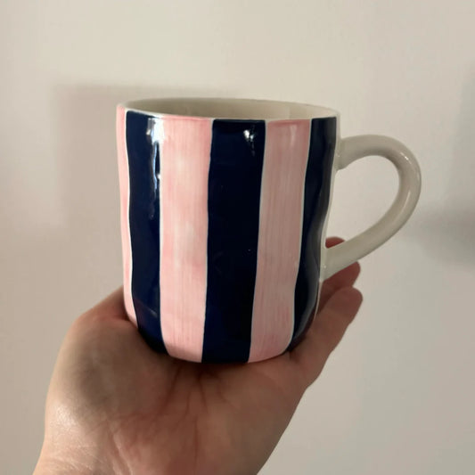 Mug | Navy and Pink stripe
