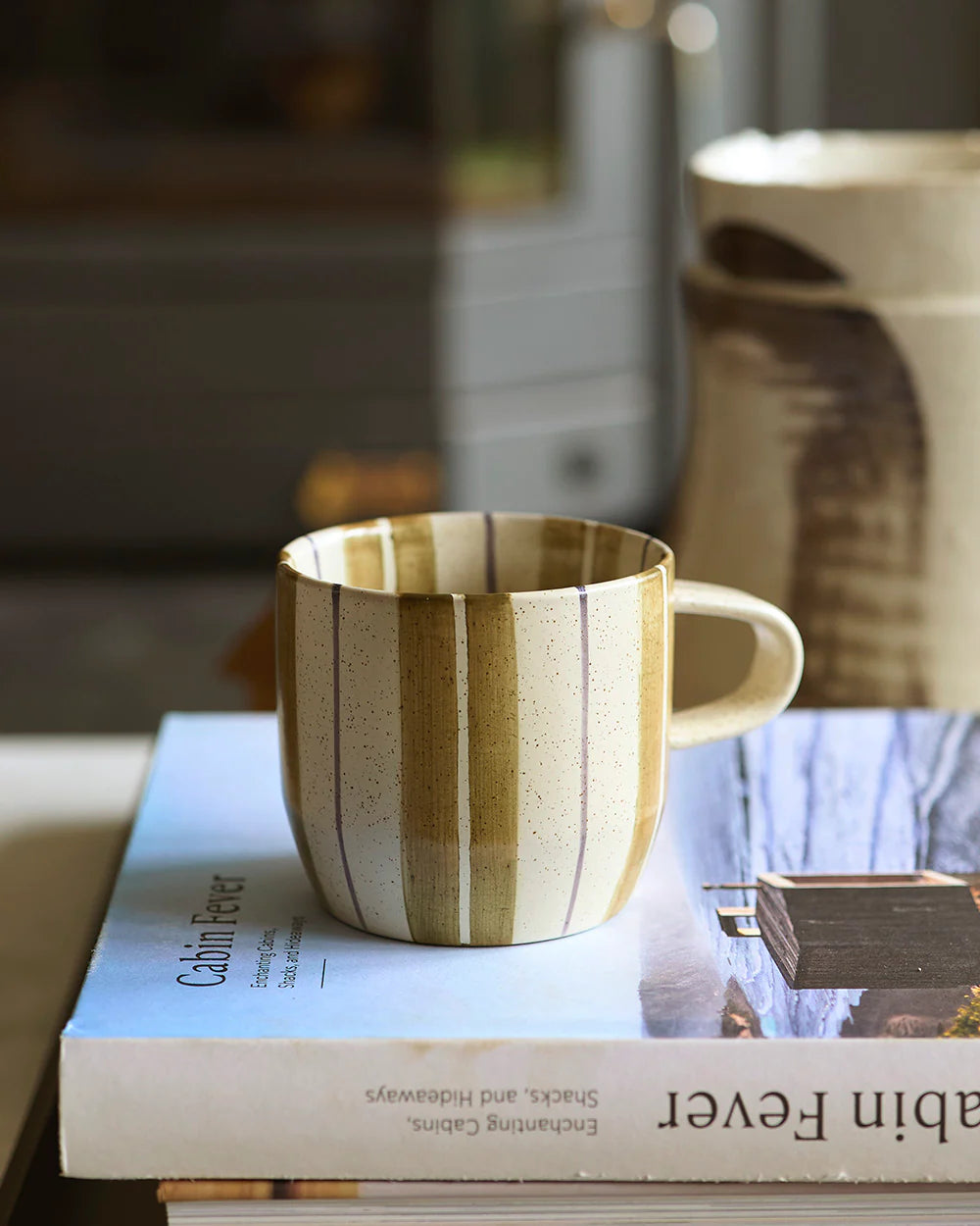 Cat's Pyjamas  Mug - Olive Stripe