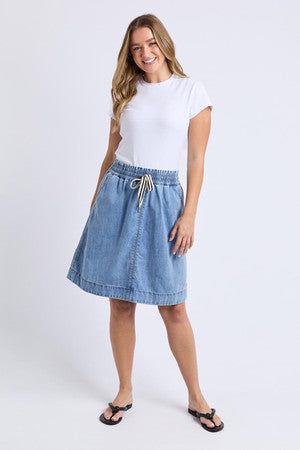 ELM Paisley Denim skirt - Light Blue