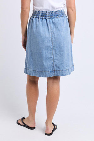 ELM Paisley Denim skirt - Light Blue
