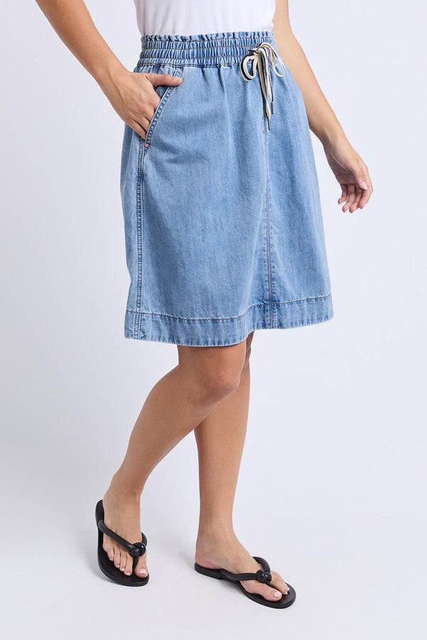 ELM Paisley Denim skirt - Light Blue