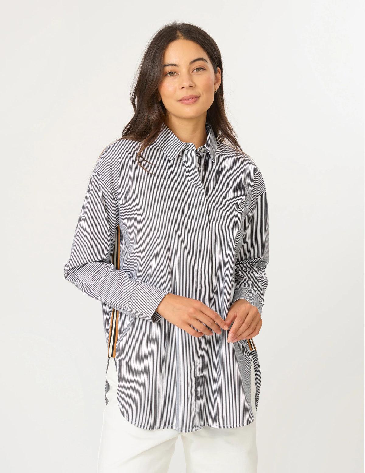 STELLA + GEMMA Casino Shirt - Black/White Stripe