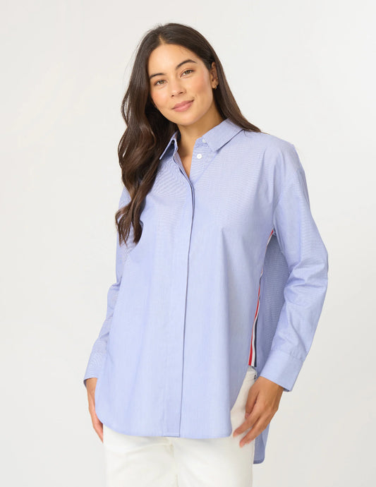 STELLA + GEMMA Casino Shirt - Blue/White Stripe