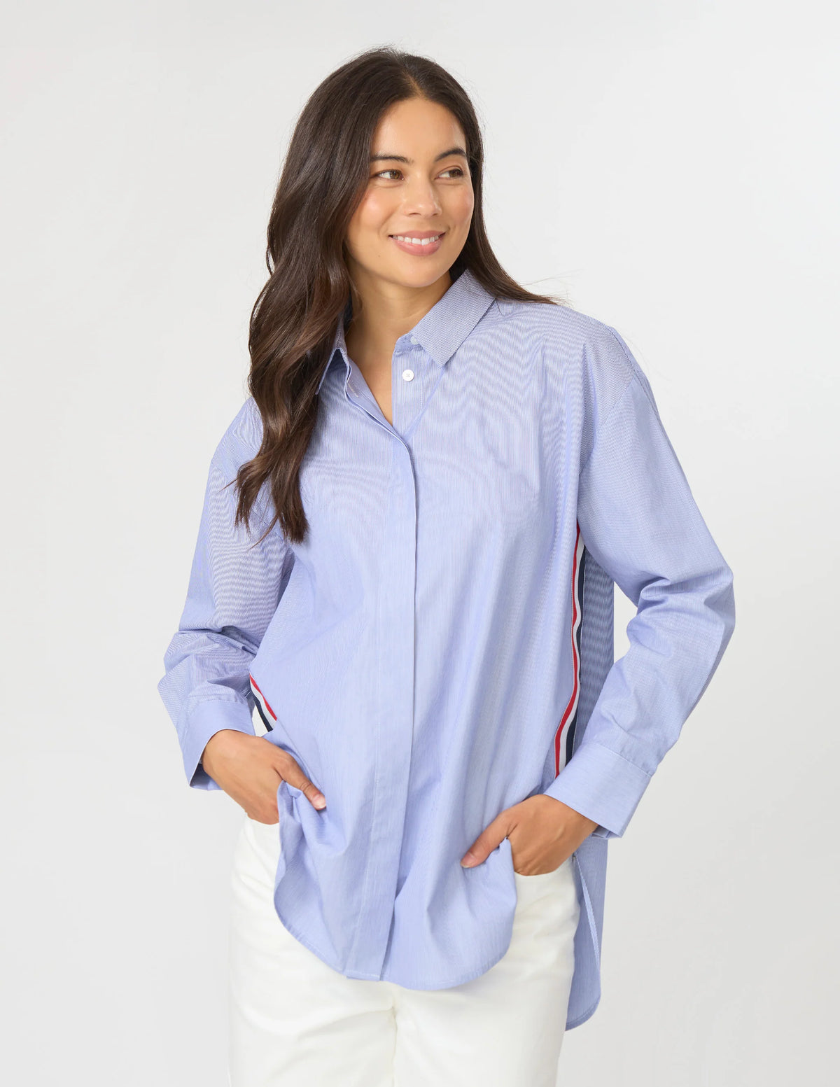 STELLA + GEMMA Casino Shirt - Blue/White Stripe