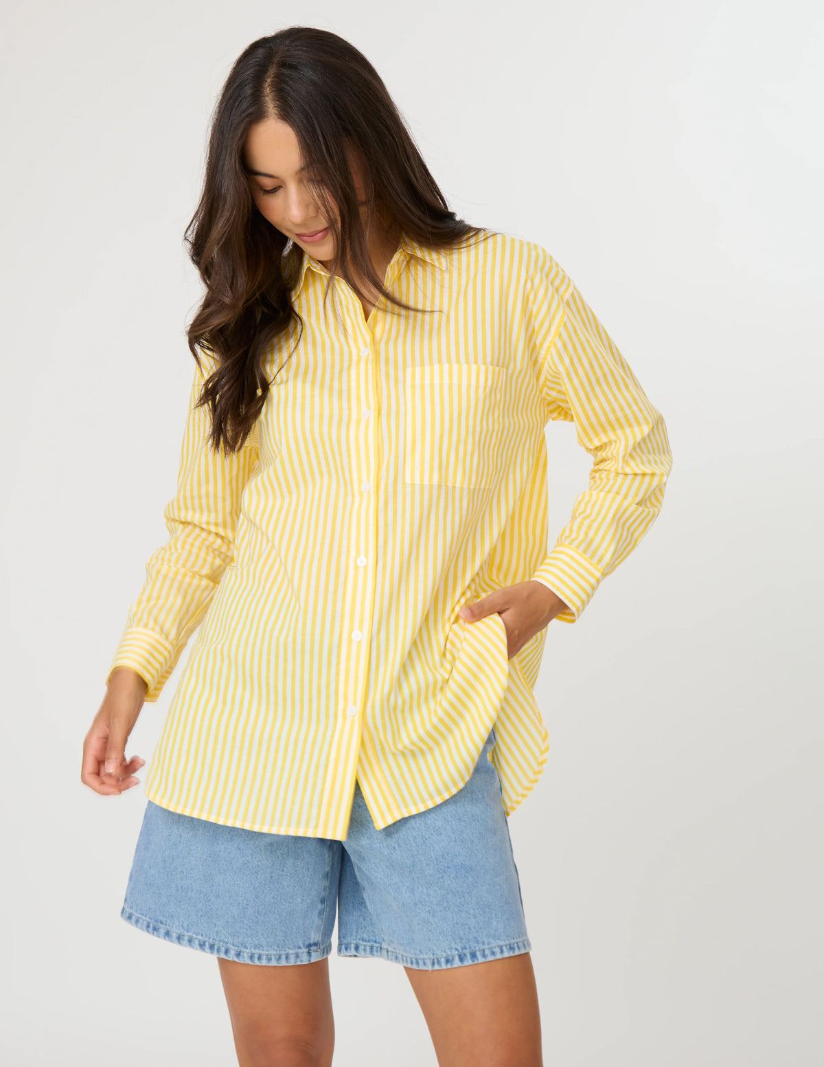 STELLA + GEMMA | Summer Essential Shirt - Sunshine Stripe