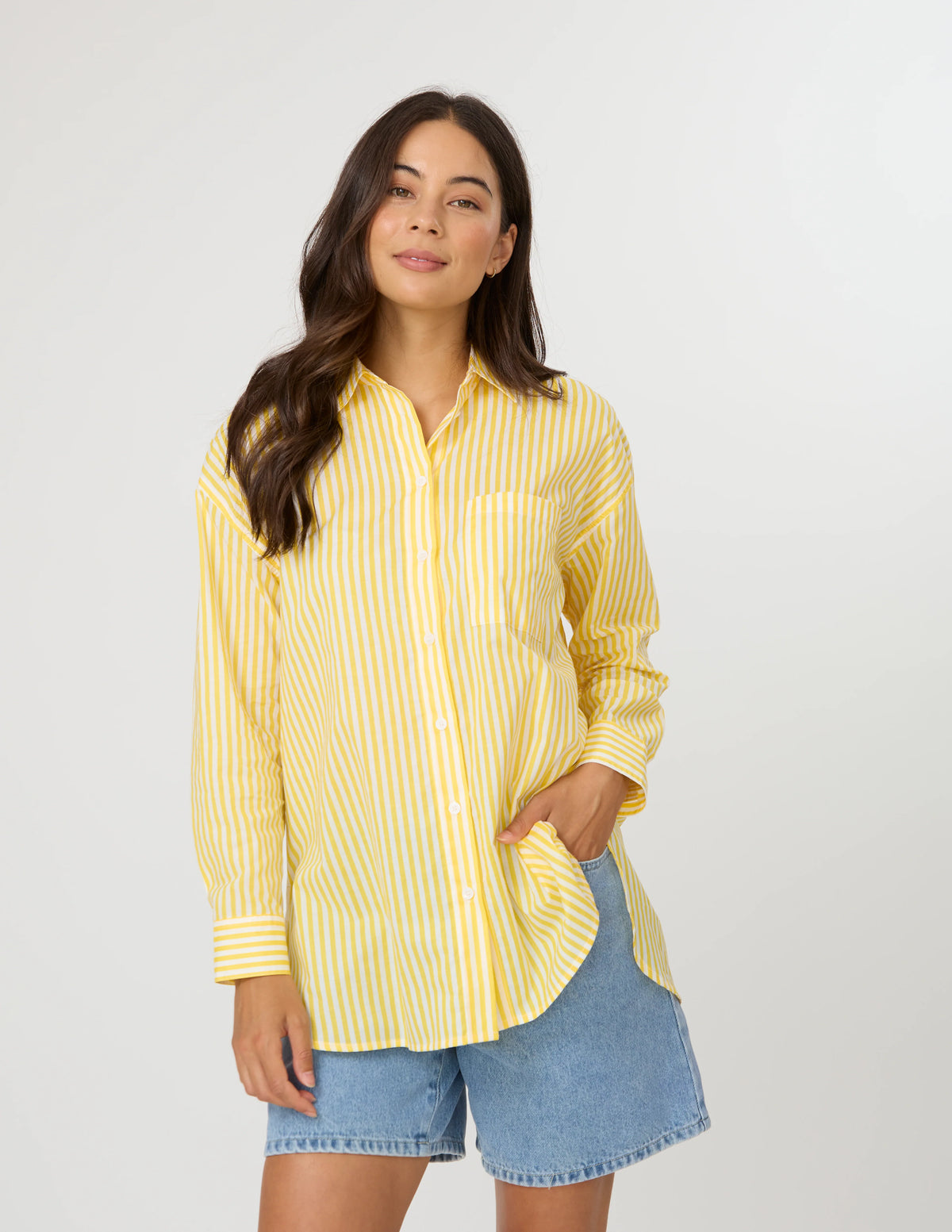 STELLA + GEMMA | Summer Essential Shirt - Sunshine Stripe