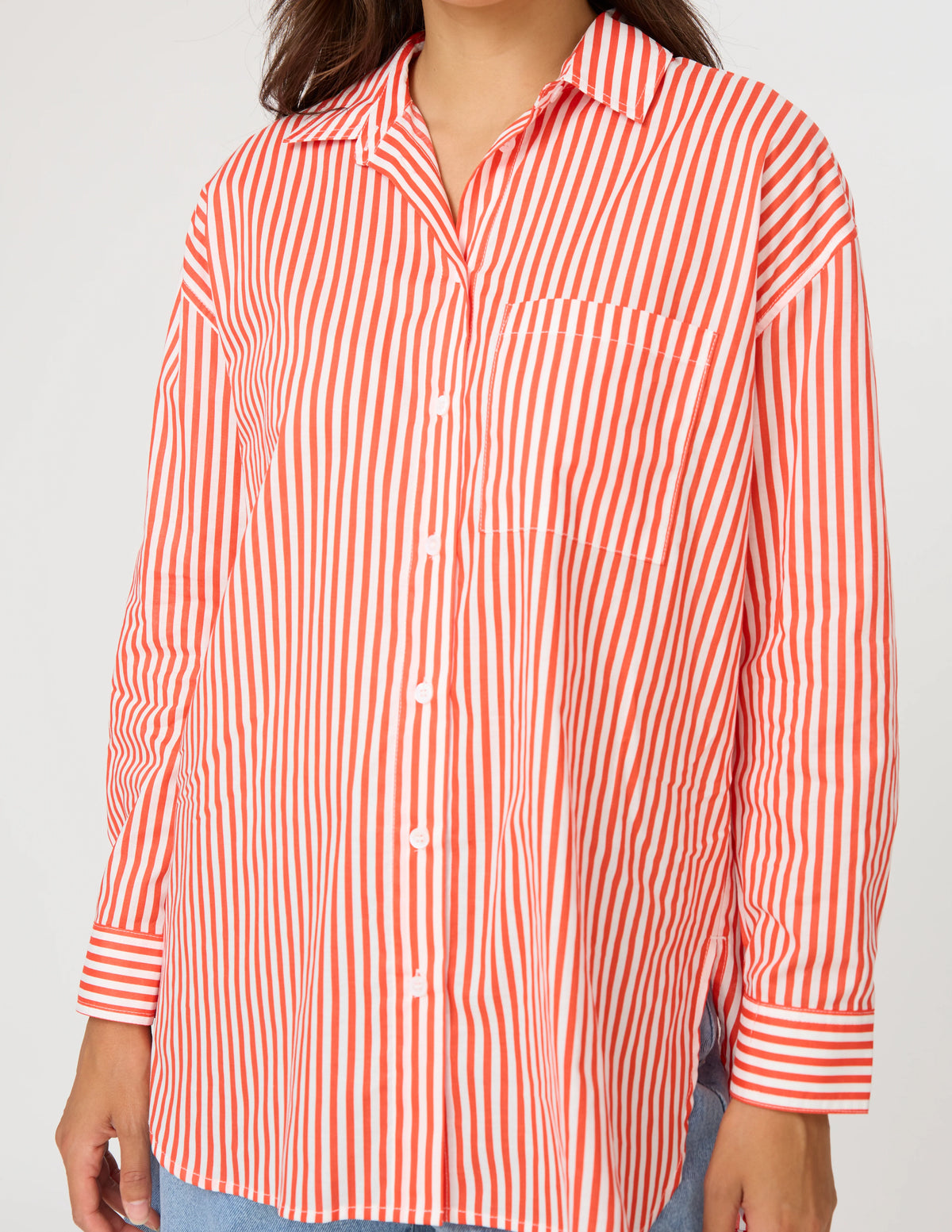 STELLA + GEMMA | Summer Essential Shirt - Chilli Stripe