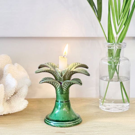 Palm Candleholder - Green small