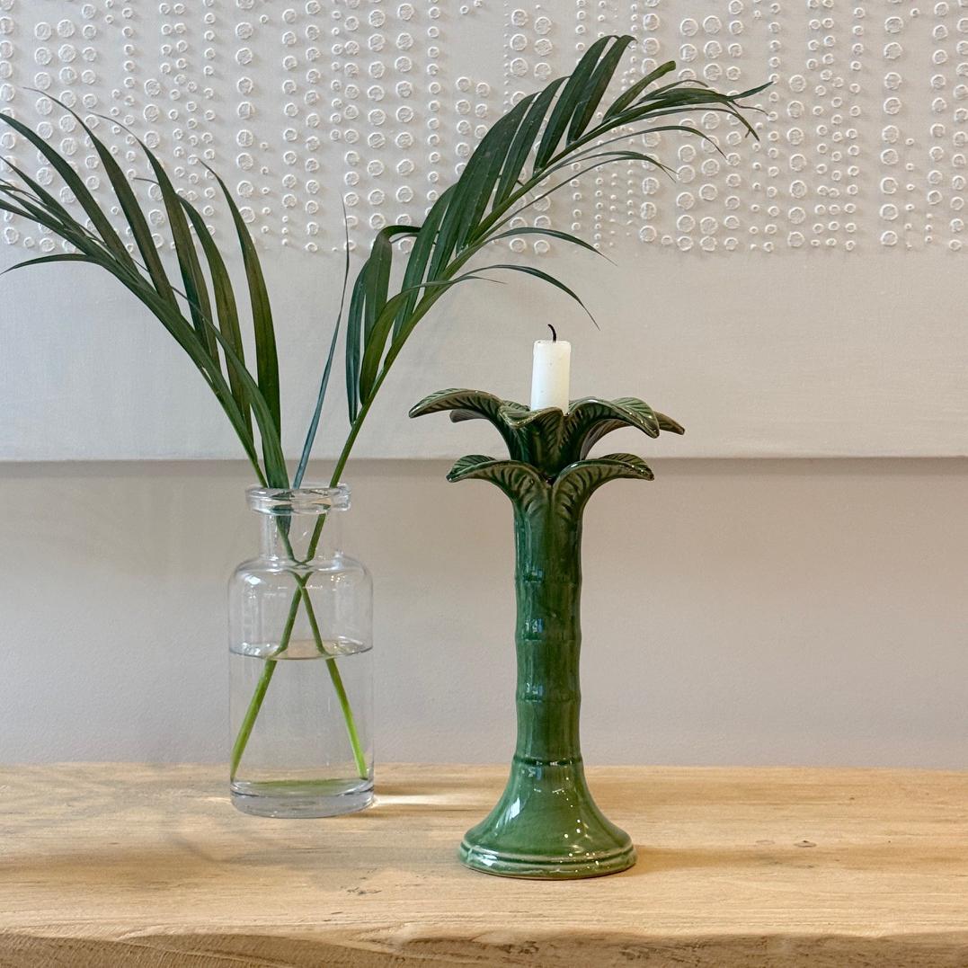 Palm Candleholder - Green Large