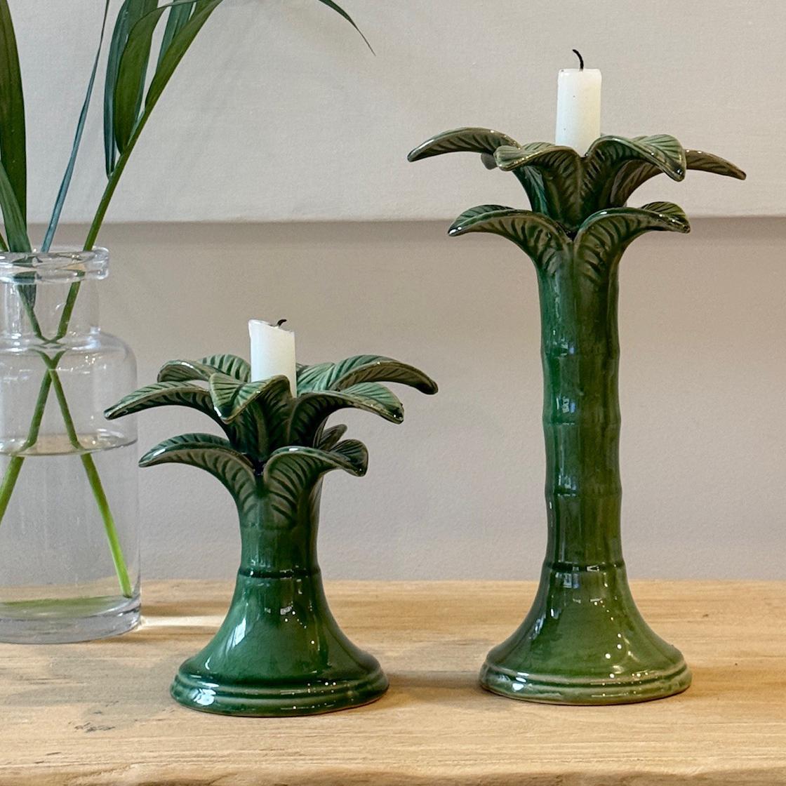 Palm Candleholder - Green Large