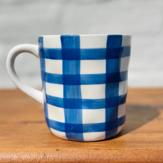 Mug - Blue Gingham
