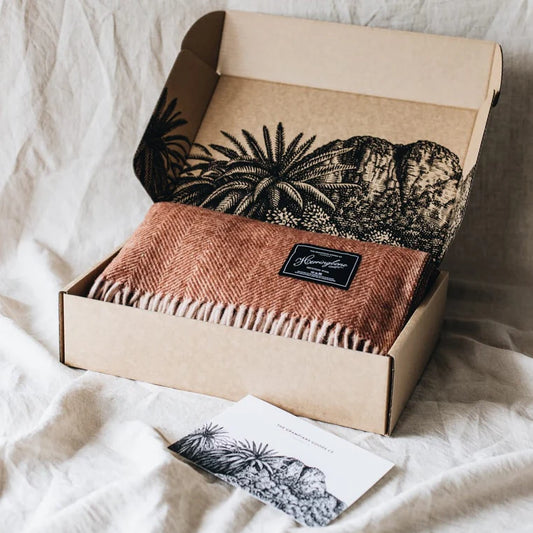 Herringbone Collection Recycled Wool Blanket - Russet