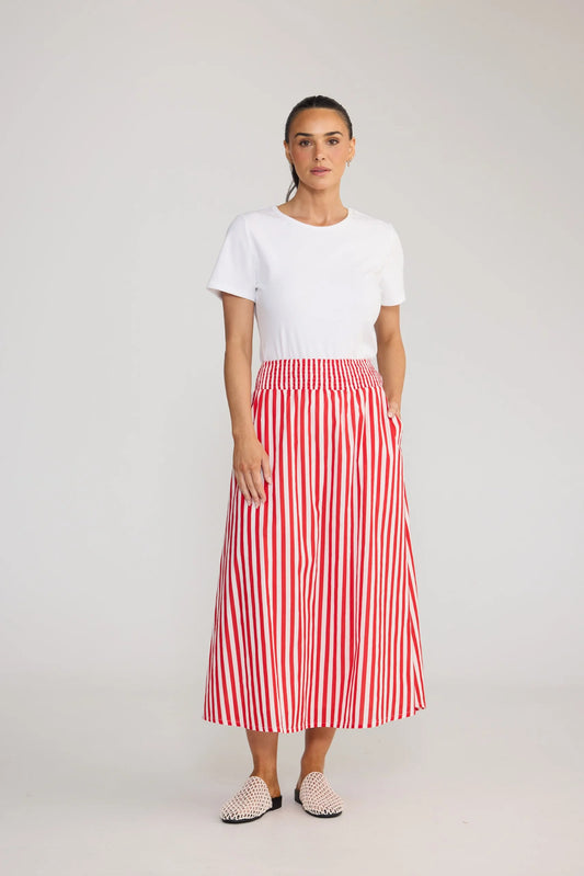 BRAVE + TRUE | Cheryl Skirt - Cherry Stripe