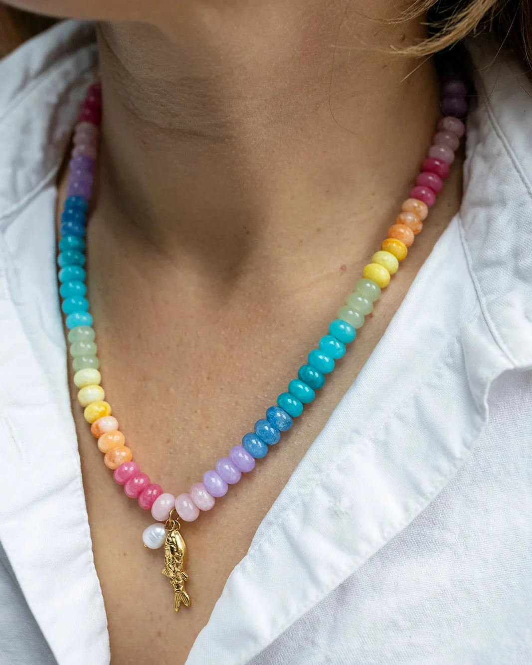 Ibiza Fish + pearl Necklace
