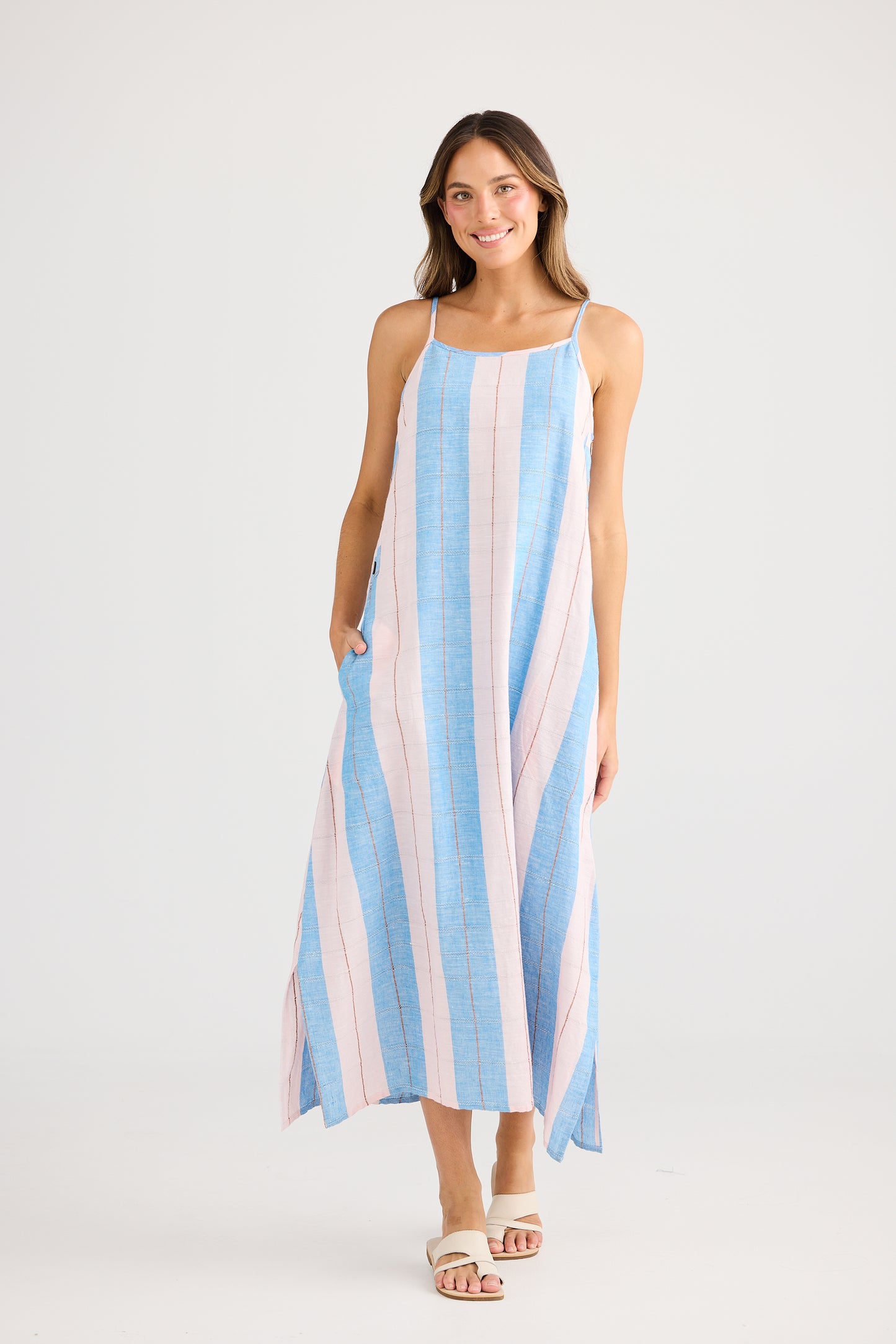 Cliffside Maxi Dress - Blue Multi Stripe