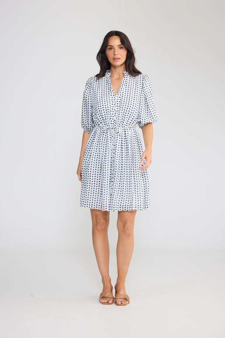 Island Time Dress - Navy Spot