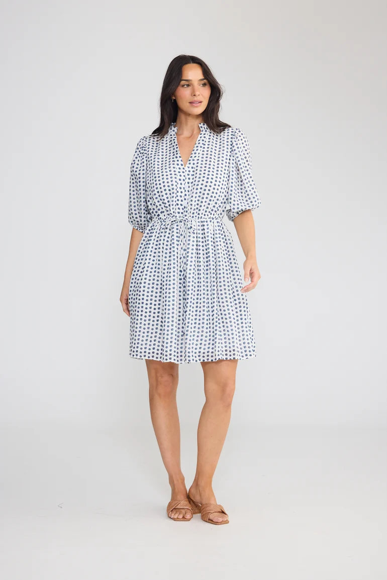 Island Time Dress - Navy Spot