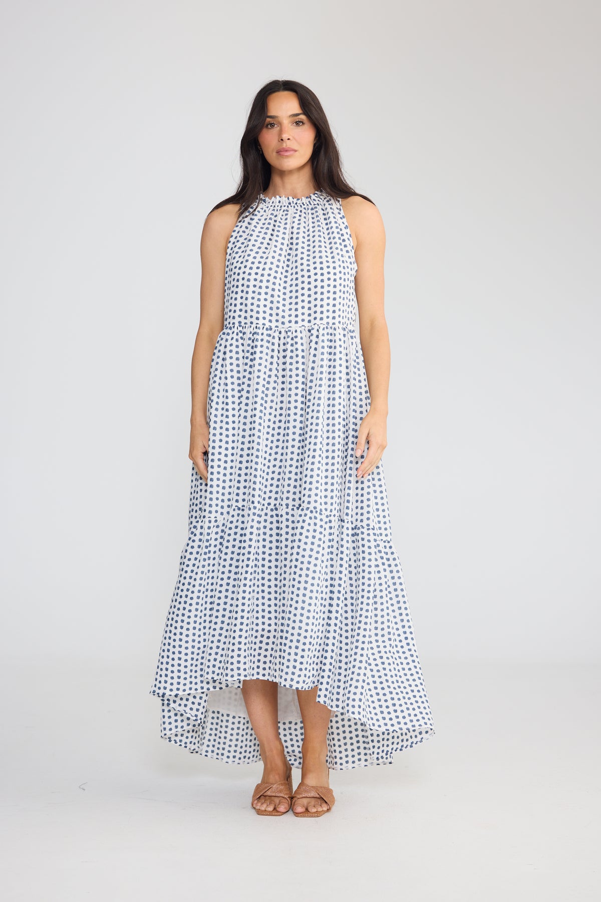 Margo Dress - Navy Spot