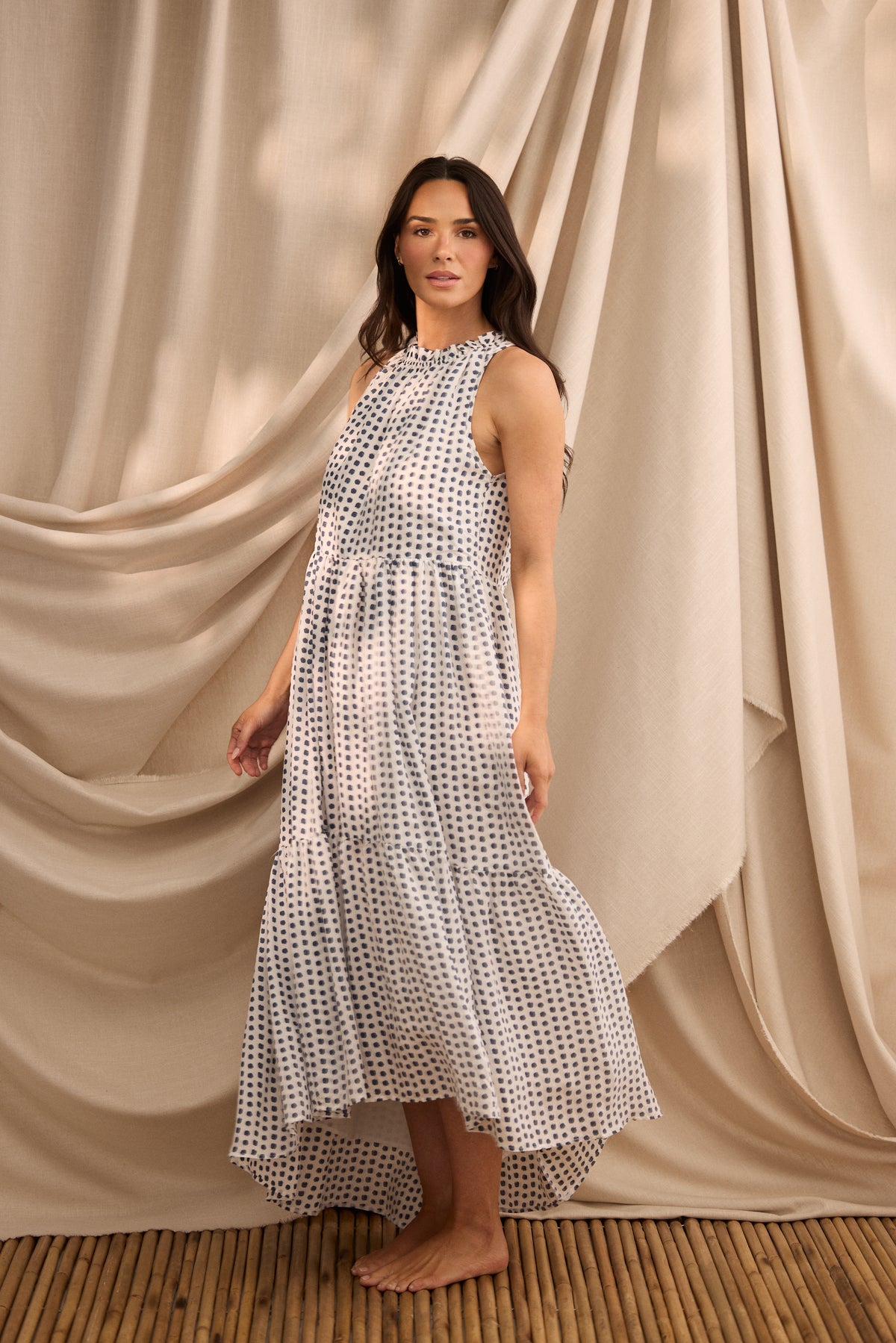 Margo Dress - Navy Spot
