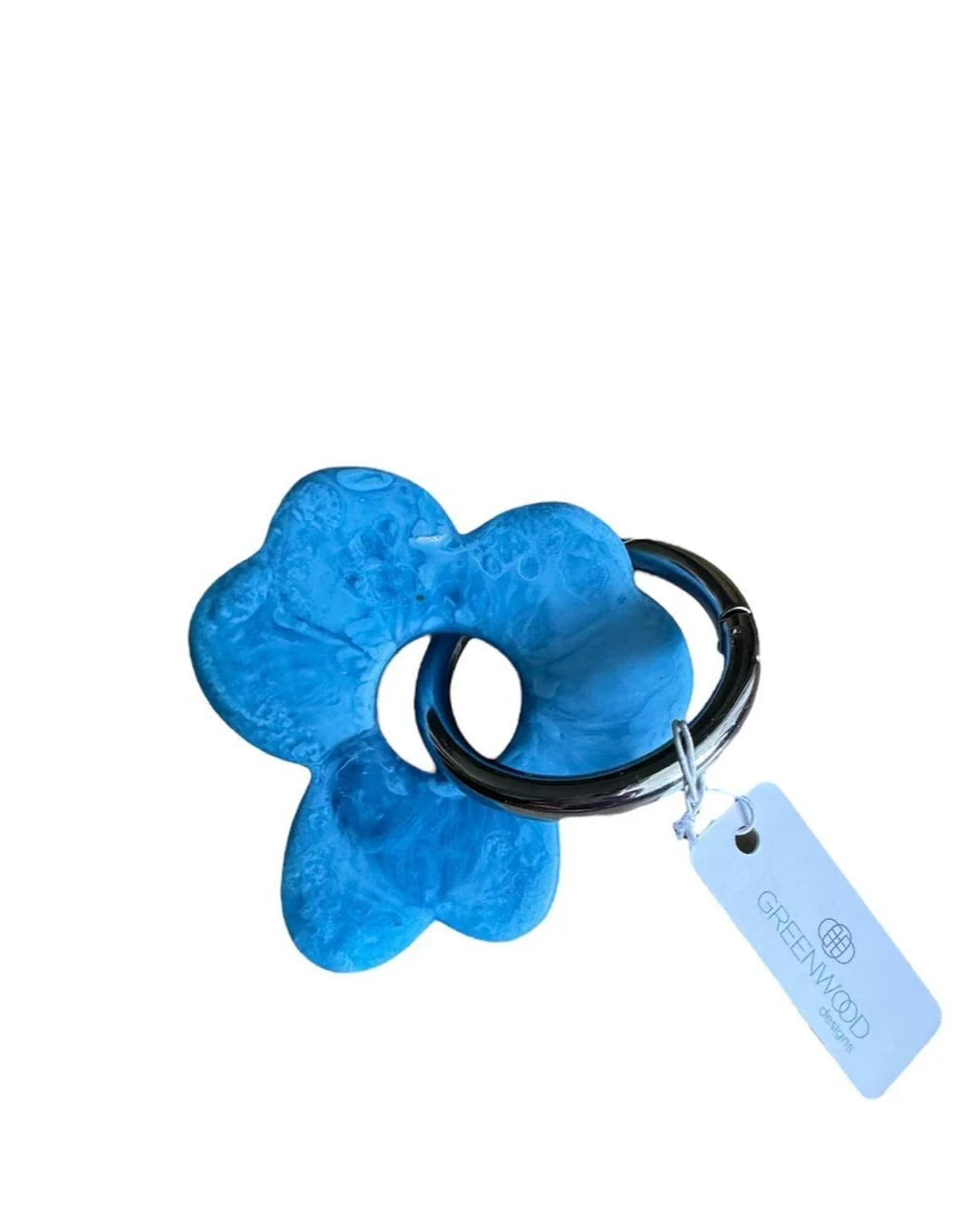 Floral Resin Keyring - Gold