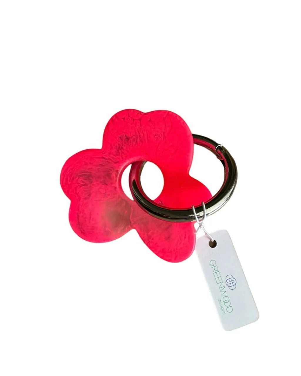 Floral Resin Keyring - Gold