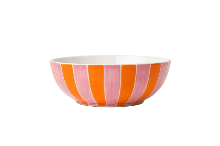 Ceramic Salad bowl - Pink & Orange