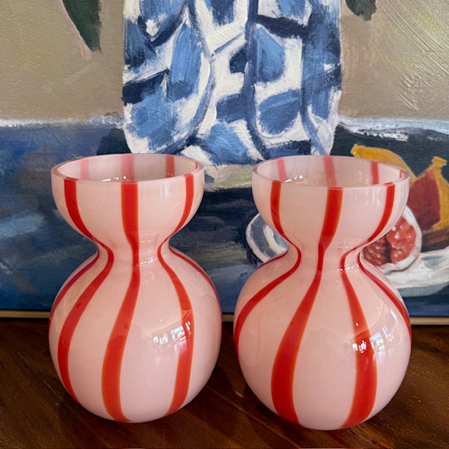 Bobbi Glass Vase Pink /Red