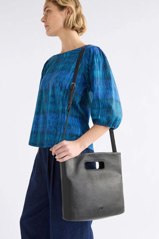 Vio Leather Tote - Black