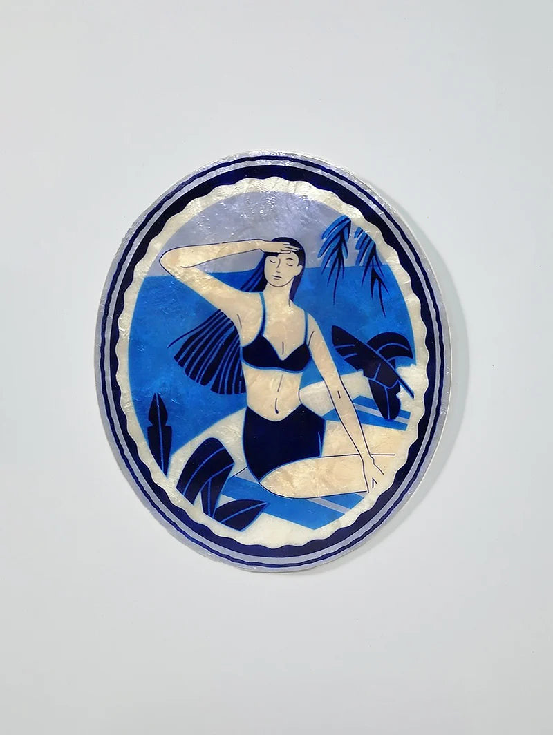 Resort View Oval Blue