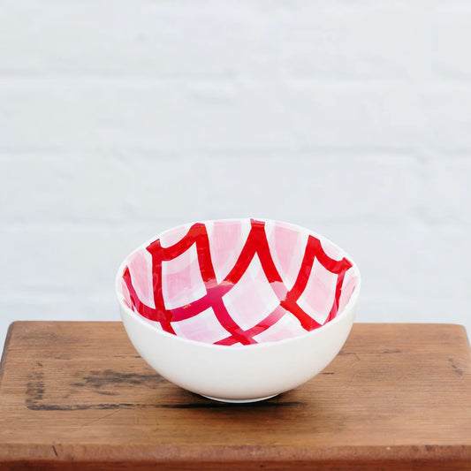 Medium Bowl - Red & Pink Gingham
