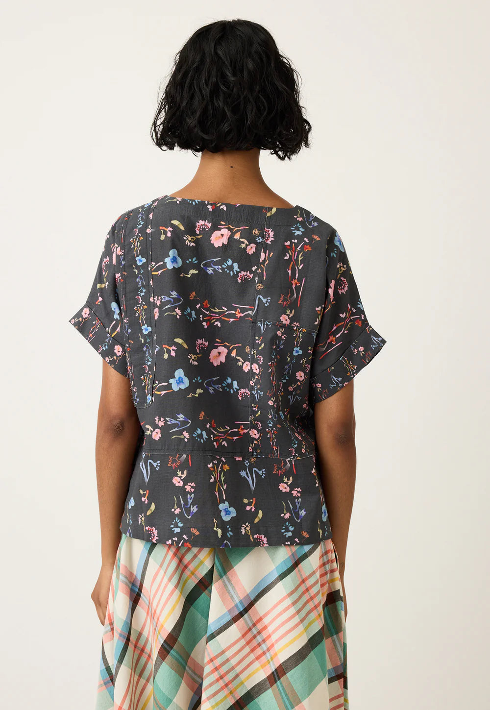 Dolman top - watercolour charcoal