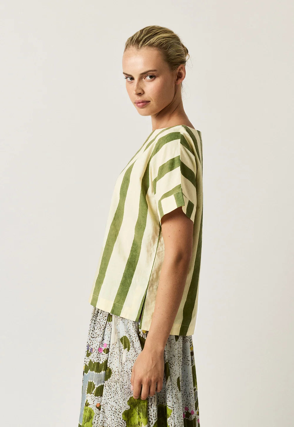 NANCYBIRD | Dolman Top - Green Stripe