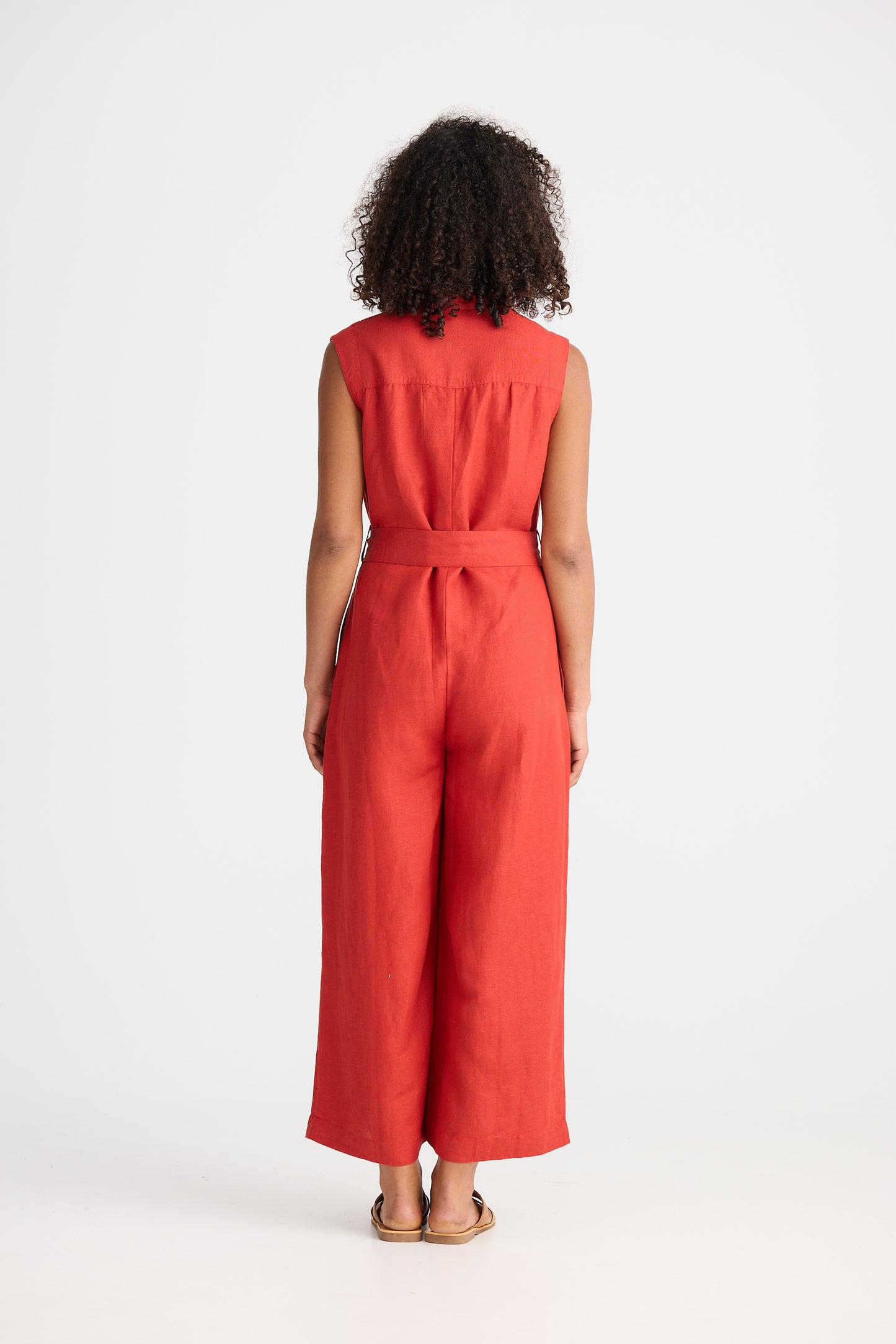 Isola Jumpsuit - Cherry Linen Blend