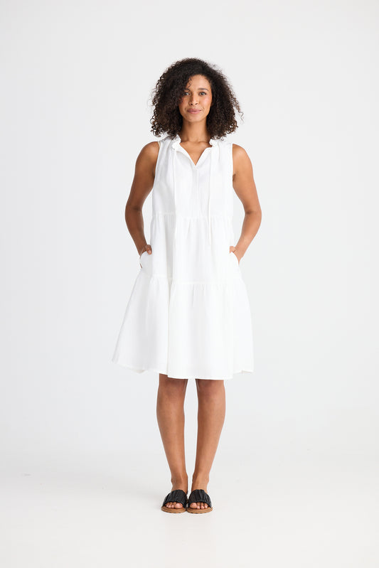Ravello Dress - White Linen Blend