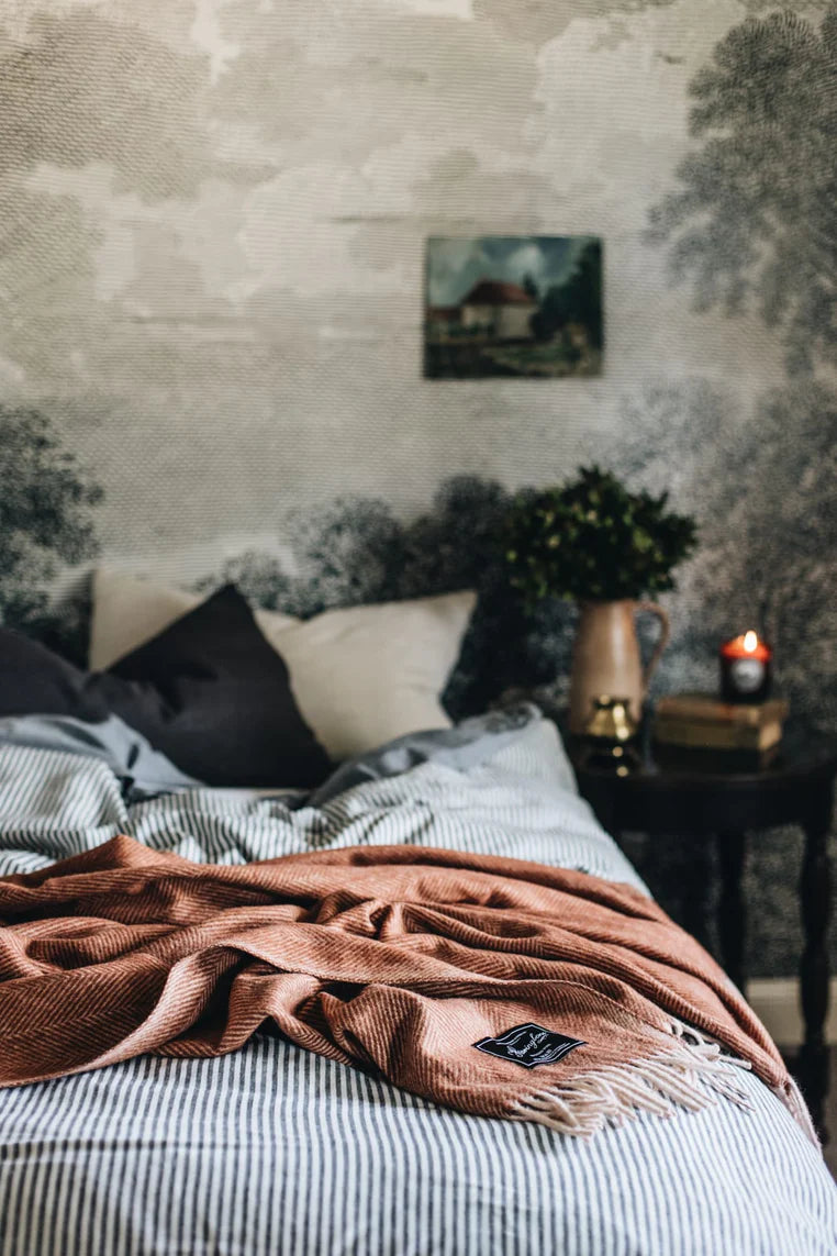 Herringbone Collection Recycled Wool Blanket - Russet