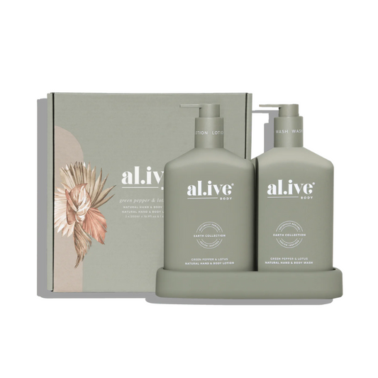 al.ive Wash & Lotion Duo + Tray - Green Pepper & Lotus