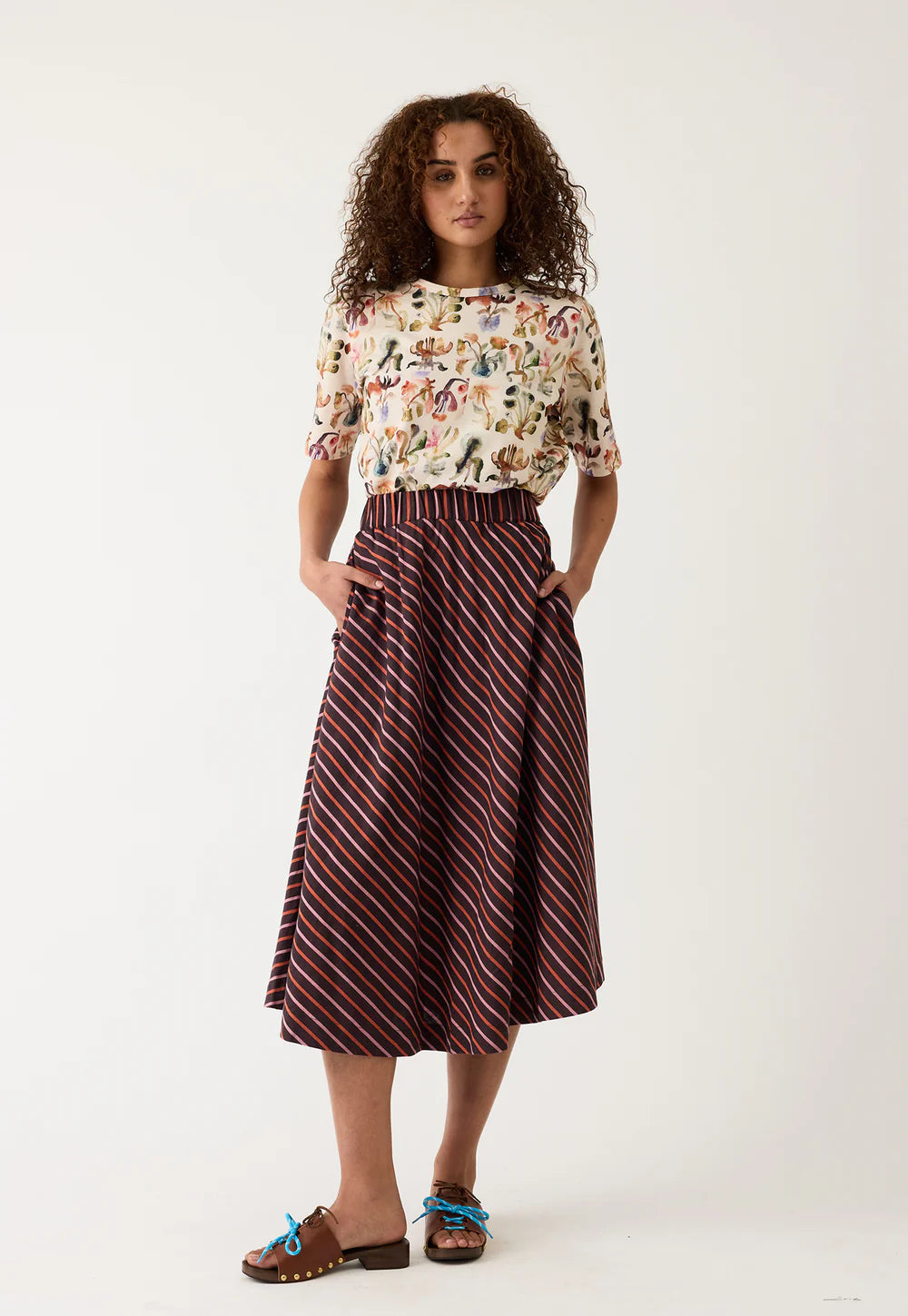 Wave Skirt - Twiight Stripe