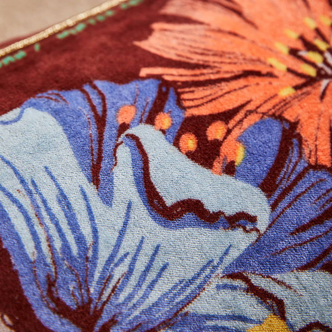 Ines Velvet Cushion - Burnt sienna