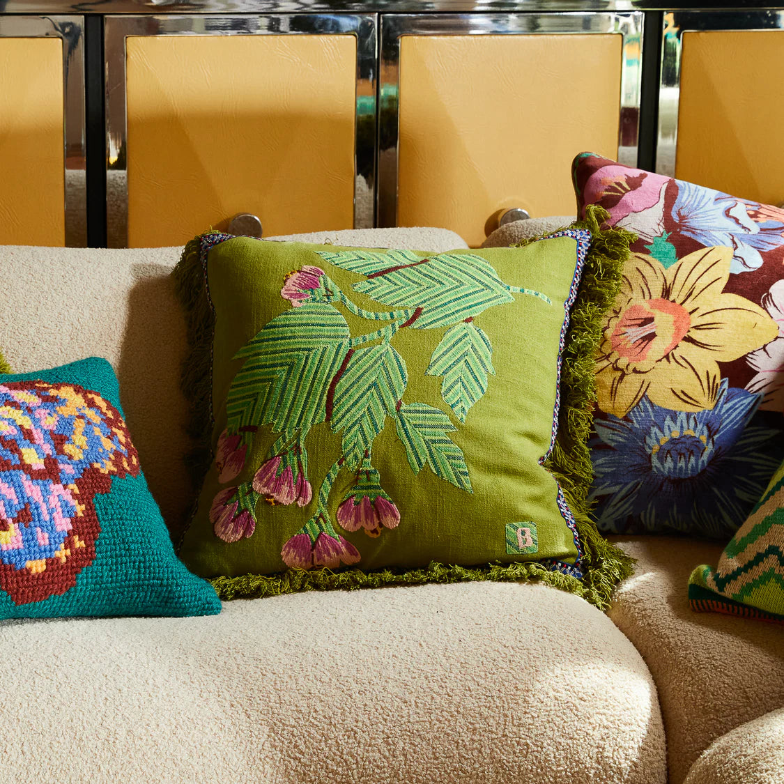 Vivi Appliqué Cushion - Juniper