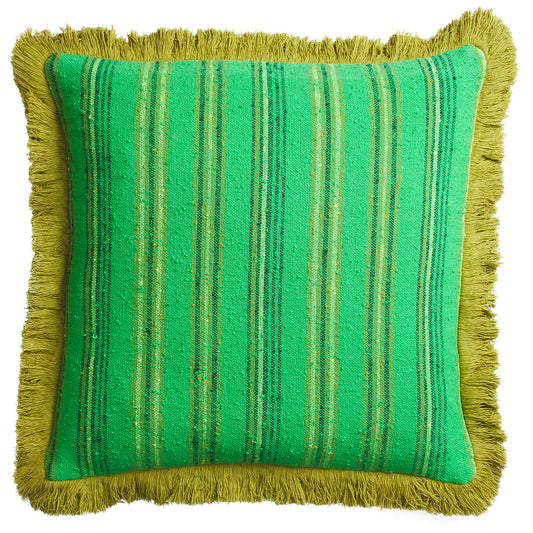 Nicolette Woven Cushion - Spring Green