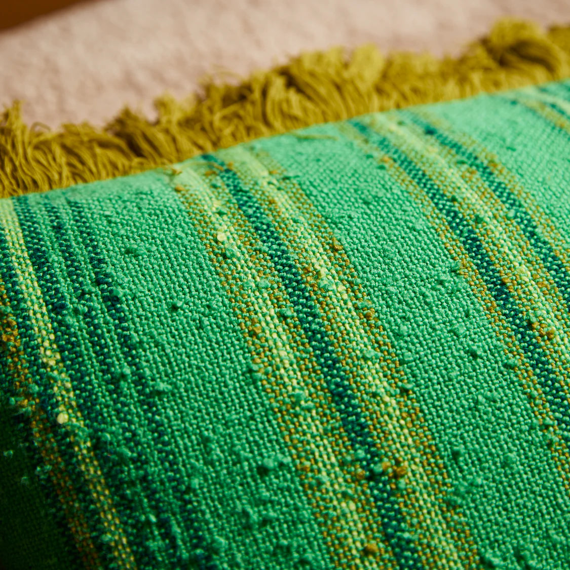 Nicolette Woven Cushion - Spring Green
